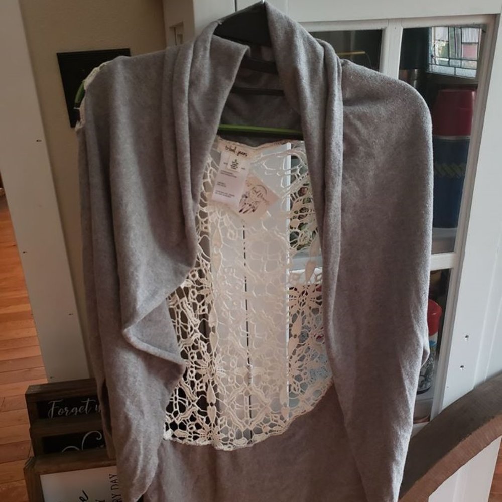Tribal lace back cardigan